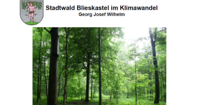 Vortrag "Strategien und Maßnahmen für die Anpassung des Waldes der Gemeinde Blieskastel an den Klimawandel" von Georg Josef Wilhelm